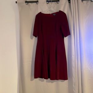 Maroon, short sleeve dress (size 12)